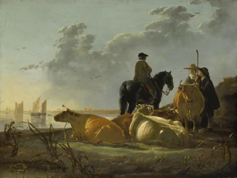 Peasants with Four Cows by the River Merwede